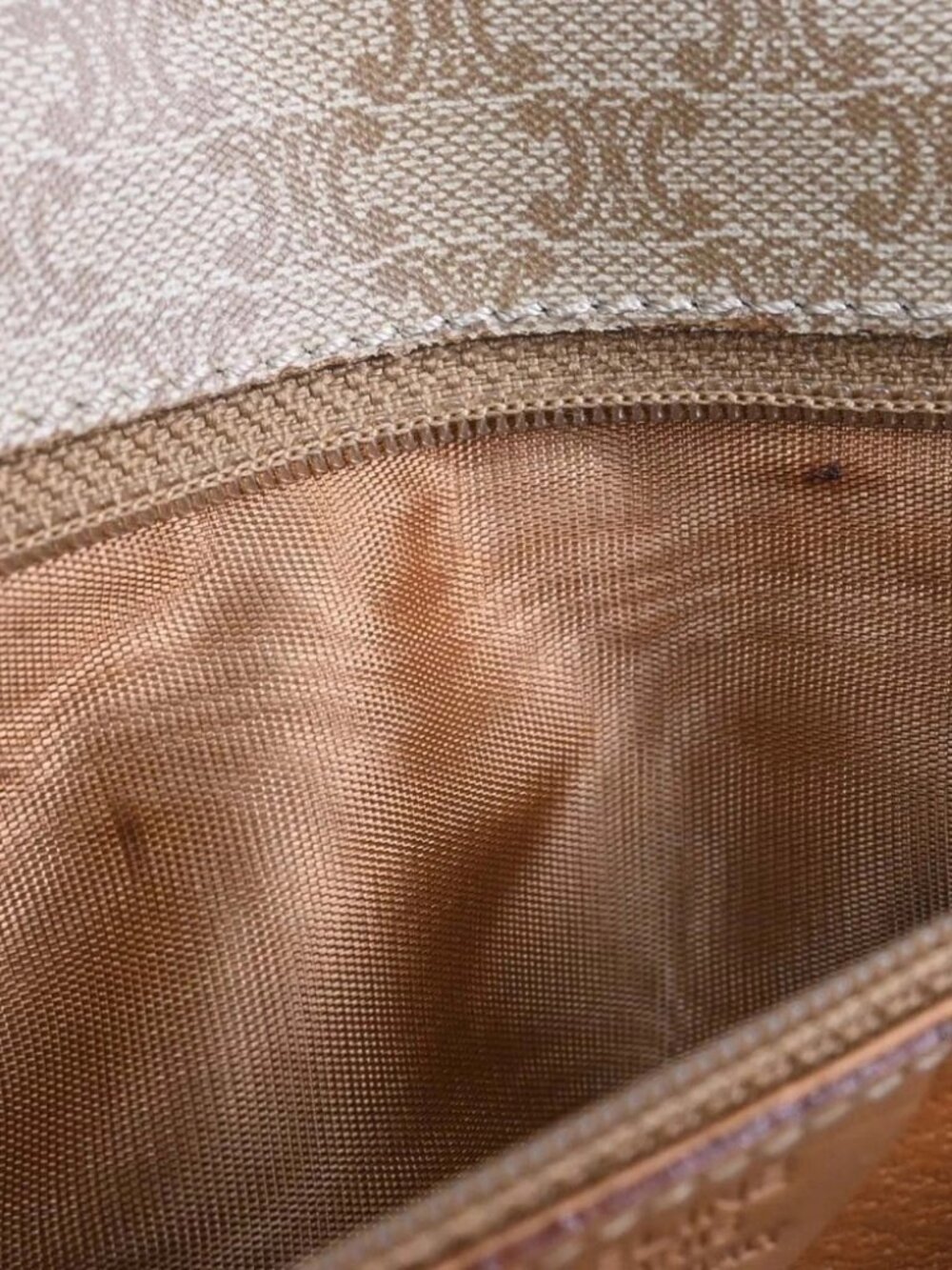 Celine Beige Macadam Shoulder Bag M13 136162 - Picture 7 of 11